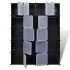 Dulap modular 14 compartimente alb si negru 37 x 146 x 180.5 cm, alb si negru