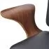 Scaun de birou rotativ tapiterie piele ecologica si lemn curbat, negru si maro