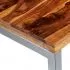 Masa de bucatarie lemn masiv sheesham birou cu picioare de otel, maro, 55 x 76 cm