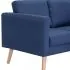  Canapea cu 2 locuri, albastru, material textil