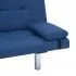 Canapea extensibila cu doua perne, albastru, 168 x 77 x 66 cm