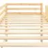 Cadru pat copii etajat cu tobogan &amp, maro, 97 x 110 cm