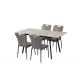 Set masa dining extensibila cu 4 scaune, stejar, Masa:76,5x80x120-160cm Scaun:42,5x59x88cm