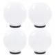 Set 4 bucati lampi glob cu led, alb, 25 cm