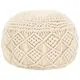  Taburet puf macrame lucrat manual, 45 x 30 cm, bumbac