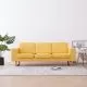 Canapea cu 3 locuri, galben, 200 x 82 x 75 cm