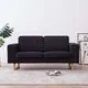  Canapea cu 2 locuri, negru, material textil