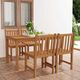  Set de mobilier de grădină cu 5 piese, 140x80 cm, lemn masiv de tec