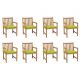 Set 8 bucati scaune de gradina cu perne verde aprins, verde deschis