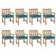 Set 8 bucati scaune de gradina cu perne albastru deschis, albastru deschis
