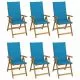 Set 6 bucati scaune gradina pliabile cu perne, albastru