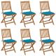 Set 6 bucati scaune gradina pliabile cu perne, albastru deschis