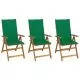 Set 3 bucati scaune gradina pliabile, verde