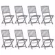 Set 8 bucati scaune pliabile de exterior cu perne, model rosu