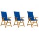 Set 3 bucati scaune gradina pliabile, albastru regal