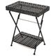  Măsuță de ceai pliabilă stil vintage negru 58x35x72 cm metal