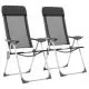 Set 2 bucati scaune de camping pliante, negru, 57 x 73.5 x 111 cm