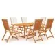  Set mobilier de grădină cu perne, 7 piese, lemn masiv de tec