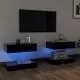 Set 2 bucati comode tv cu lumini led, negru, 60 x 35 cm