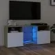 Comoda TV cu lumini LED, alb si stejar sonoma, 120 x 30 x 50 cm
