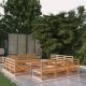 Set mobilier de grădină, 13 piese, maro miere, lemn masiv de pin