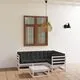  Set mobilier de grădină cu perne, 5 piese, lemn masiv de pin
