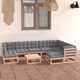  Set mobilier grădină cu perne, 10 piese, lemn masiv de pin