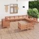 Set mobilier grădină, 12 piese, maro miere, lemn masiv de pin
