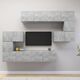  Set de dulapuri TV, 8 piese, gri beton, lemn prelucrat