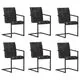 Set 6 bucati scaune de bucatarie consola, negru
