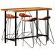  Set mobilier de bar, 5 piese, lemn reciclat și piele naturală