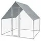 Cotet de gaini pentru exterior, argintiu, 2 x 2 x 1.92 m