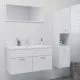 Set mobilier de baie, alb lucios, 90 x 38.5 x 46 cm