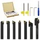  Set unelte de strunjire indexabile, 12 piese, 8x8 mm, 70 mm