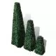 Set 3 bucati set arbusti ornamentali artificiali piramida pe tulpina, verde