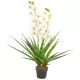Planta artificiala orhidee cu ghiveci, alb, 90 cm