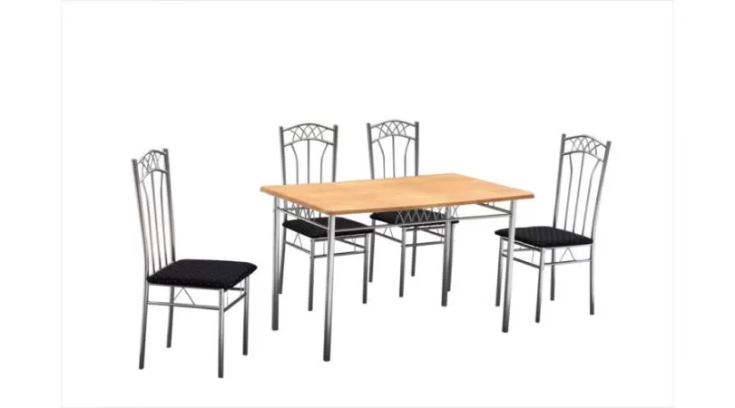 Set masa Emma cu 4 scaune, natur, 110x70x72 cm, UnicSpot