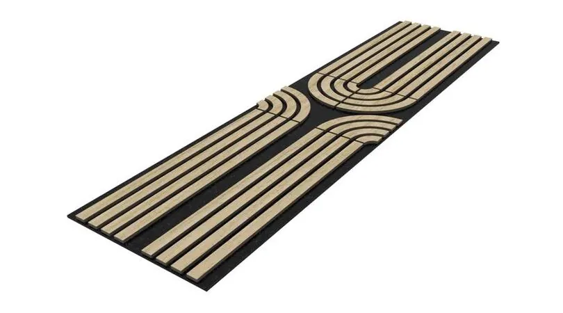 Panou riflat acustic Art Deco, stejar, UnicSpot, 240x60x2.1 cm