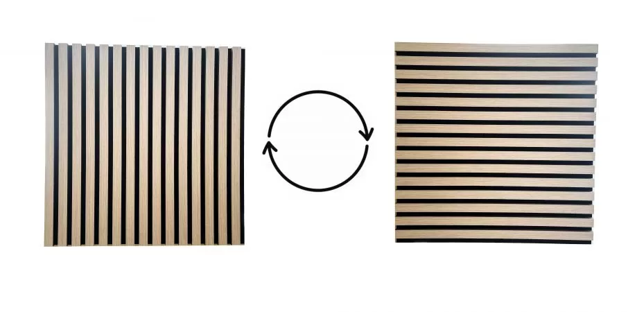 Set 4 buc Panou riflat acustic, stejar, UnicSpot, 60x60x2.1 cm